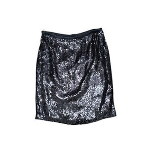Badgley‎ Mischka Skirt Womens Medium Sequin Silk Evening Party Pencil 550515
